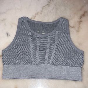 Gray Mesh Sports Bra